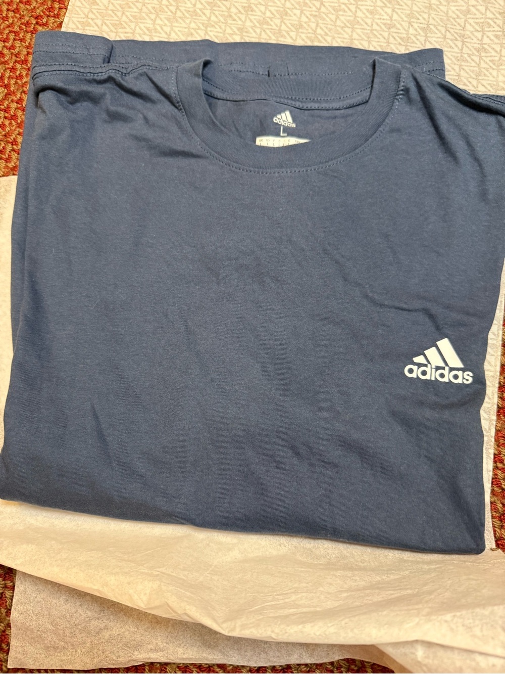 adidas Navy Blue Short Sleeve Tee with White Logo